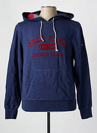 Sweat-shirt à capuche tissage jersey manches longues bleu EDEN PARK homme