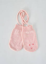 Gants finition bords-côtes rose PETIT BATEAU fille