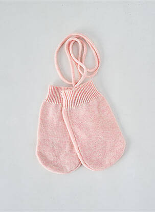 Gants finition bords-côtes rose PETIT BATEAU fille