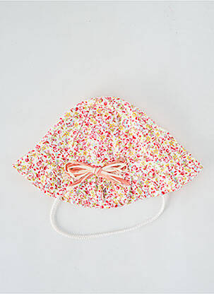 Chapeau imprimé fleurs beige CHAPEAUX BOYER fille
