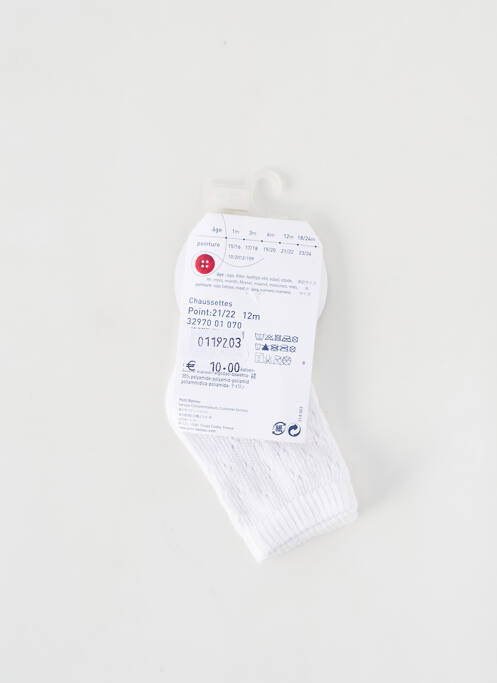 Chaussettes blanc PETIT BATEAU pour enfant