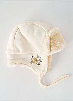 Bonnet fermeture liens à nouer beige PETIT BATEAU fille