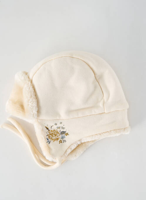Bonnet fermeture liens à nouer beige PETIT BATEAU fille