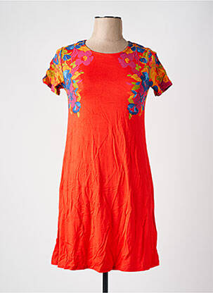 Robe courte manches courtes manches courtes orange DESIGUAL femme