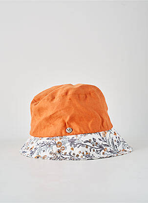 Chapeau tissage popeline orange M BY FLECHET femme
