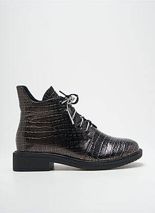Bottines/boots tissage satiné talon plat jusqu'à 3cm argent METAMORF'OSE femme