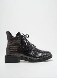 Bottines/boots tissage satiné talon plat jusqu'à 3cm argent METAMORF'OSE femme