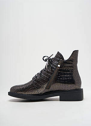 Bottines/boots tissage satiné talon plat jusqu'à 3cm argent METAMORF'OSE femme