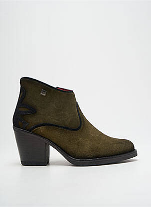 Bottines/boots nubuck talon de 7 à 9cm vert JOSE SAENZ femme