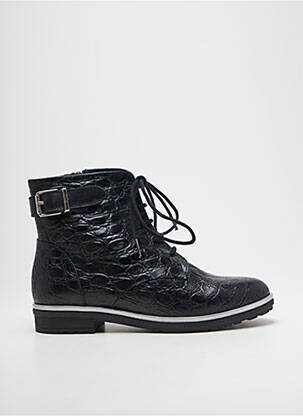 Bottines/boots tissage satiné talon plat jusqu'à 3cm noir ROSEWOOD femme