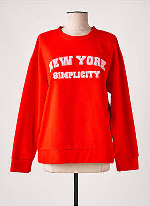 Sweat-shirt manches longues manches longues rouge CULTURE femme