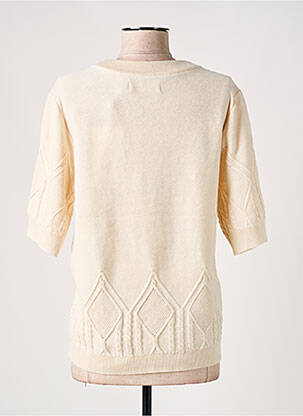 Pull coupe cintrée manches courtes beige CULTURE femme
