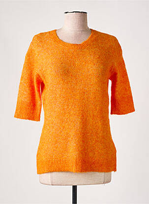 Pull coupe cintrée manches 3/4 orange CULTURE femme