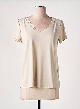 T-shirt coupe droite manches courtes beige SOAKED IN LUXURY femme
