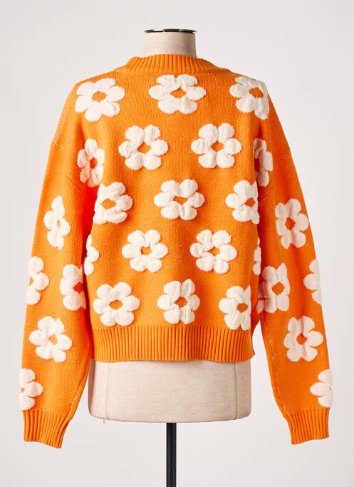 Pull col rond manches longues orange CULTURE femme