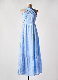 Robe longue coupe cintrée fines bretelles bleu CULTURE femme