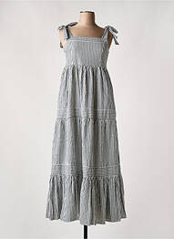 Robe longue manches bretelles ajustables fines bretelles gris CULTURE femme