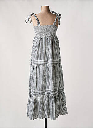 Robe longue manches bretelles ajustables fines bretelles gris CULTURE femme