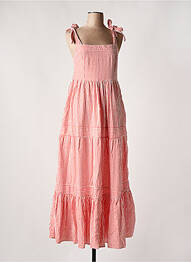 Robe longue manches bretelles ajustables fines bretelles rouge CULTURE femme