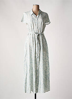 Robe longue imprimé fantaisie manches courtes gris SOAKED femme
