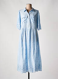 Robe longue manches courtes manches courtes bleu CULTURE femme