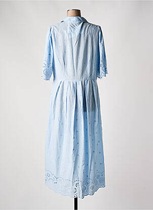 Robe longue manches courtes manches courtes bleu CULTURE femme