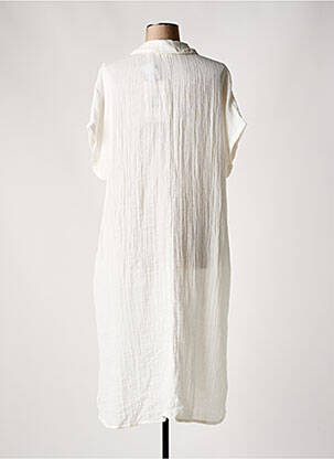 Robe mi-longue coupe fluide manches courtes beige CULTURE femme