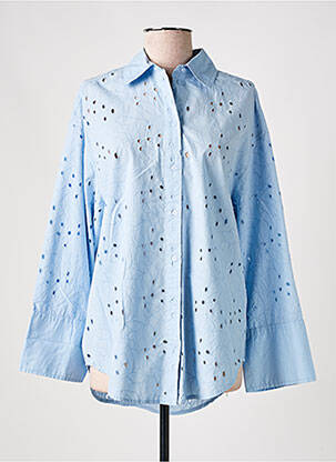 Chemisier coupe droite manches longues bleu SOAKED femme
