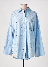 Chemisier coupe droite manches longues bleu SOAKED femme
