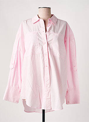 Chemisier coupe droite manches longues rose SOAKED femme