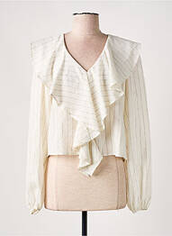 Blouse manches longues manches longues beige SOAKED femme