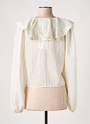 Blouse tissage popeline manches longues beige SOAKED femme
