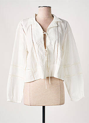 Blouse tissage popeline manches longues blanc SOAKED femme