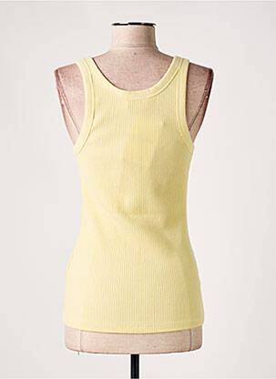 Débardeur tissage côtelé sans manche jaune SOAKED femme