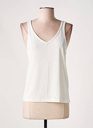 Débardeur coupe droite sans manche blanc SOAKED femme