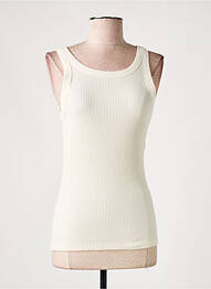Débardeur tissage côtelé sans manche beige SOAKED femme