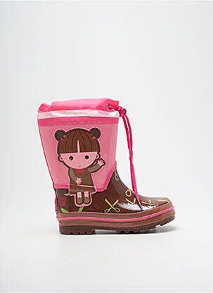 Bottes tissage satiné bout rond rose GIOSEPPO KIDS fille