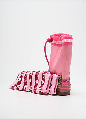 Bottes tissage satiné bout rond rose GIOSEPPO KIDS fille