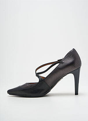 Escarpins tissage satiné talon haut de 10cm et plus argent HISPANITAS femme