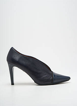 Escarpins tissage satiné talon haut de 10cm et plus bleu HISPANITAS femme