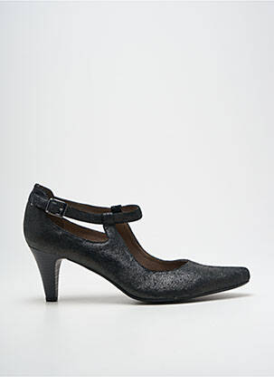 Escarpins tissage satiné talon de 4 à 6cm noir SWEET femme