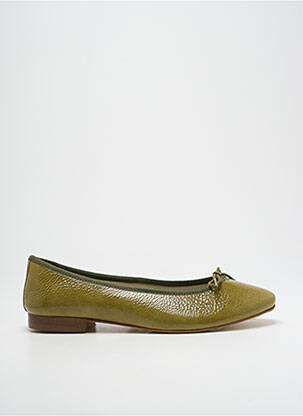 Ballerines tissage vernis talon plat jusqu'à 3cm vert HIRICA femme