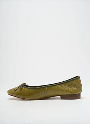 Ballerines tissage vernis talon plat jusqu'à 3cm vert HIRICA femme