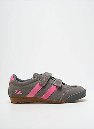 Baskets fermeture scratch bout rond gris SKECHERS fille