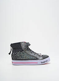 Baskets tissage satiné bout rond argent SKECHERS fille