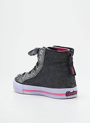 Baskets tissage satiné bout rond argent SKECHERS fille