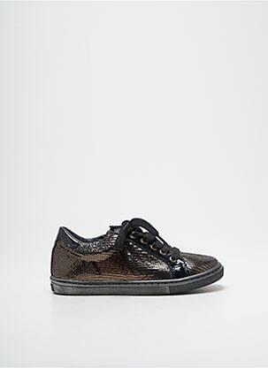 Baskets tissage vernis bout rond noir BELLAMY fille