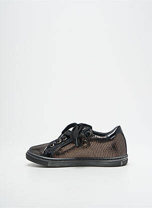 Baskets tissage vernis bout rond noir BELLAMY fille