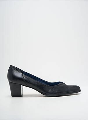 Escarpins tissage satiné talon de 4 à 6cm noir POMARES VAZQUEZ femme