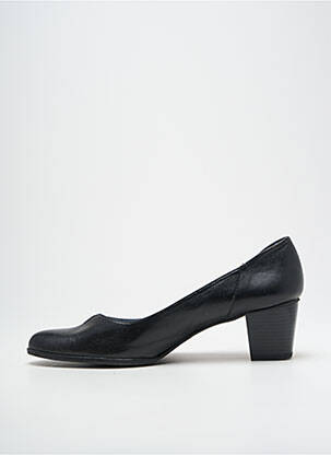 Escarpins tissage satiné talon de 4 à 6cm noir POMARES VAZQUEZ femme